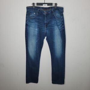 AG Everett Slim Straight Jeans Blue 36x32 Adriano Goldschmied Mens Denim Read